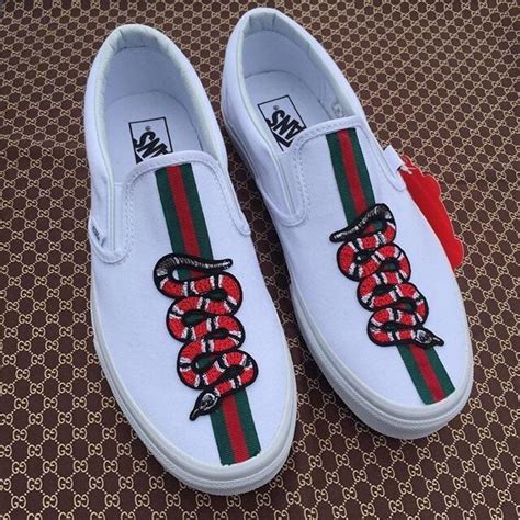 custom vans low top gucci|vans slip on gucci.